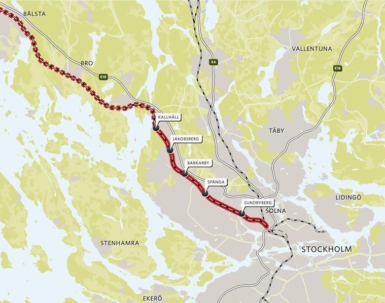 Projekt Mälarbanan 20 kilometer 4 spår 4 nya och 2 ombyggda