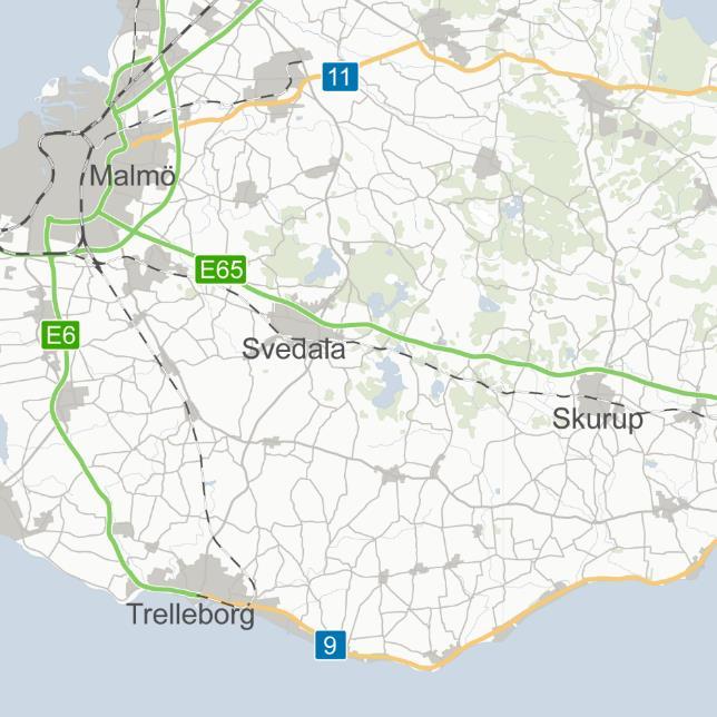 Motorväg och 4-fältsväg E65 Svedala-Börringe Vad?