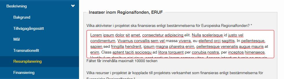 Det kan till exempel bero på för många tecken eller felaktiga tecken.