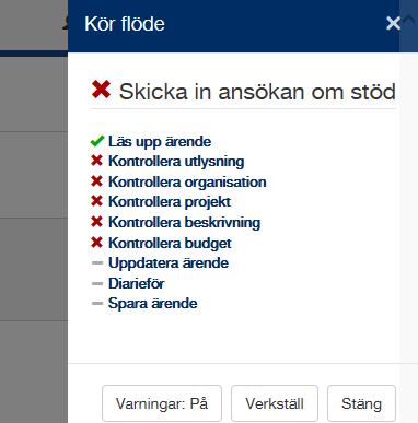 23 (26) När kontrollen av din ansökan körs syns gröna bockar när poster är fullständigt ifyllda. Röda kryss kan till exempel innebära att det finns obligatoriska fält som inte är ifyllda.