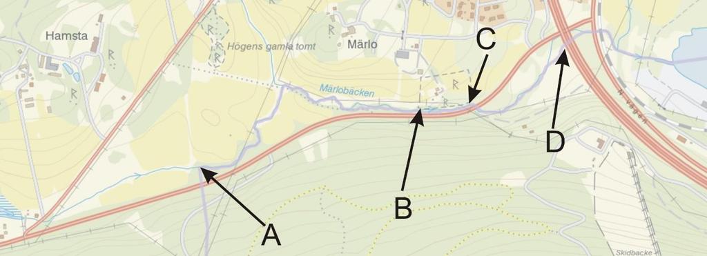 Fisk- o Vattenvård 2017-11-27 3 (8) Elfisken i Merlobäcken Merlobäcken har elfiskats kvantitativt vid fem tillfällen på fyra lokaler (Tab 1 & Fig 1).