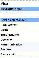 5 Givare och Ställdon 5.2 Exempel I detta exempel har vi kopplat in en Ni1000 Rumsgivare från Landis & Gyr på temperaturingång ett. För att konfigurera detta måste man vara inloggad som config.