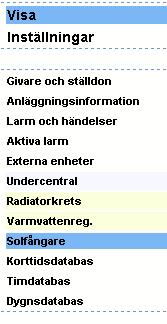 14 Sammanställningssidor Välj Radfunktion. I vårt fall skall vi kunna Redigera parametervärde. Vi väljer också den parameter som skall kunna redigeras. Här väljer vi Diff.temp Solf.