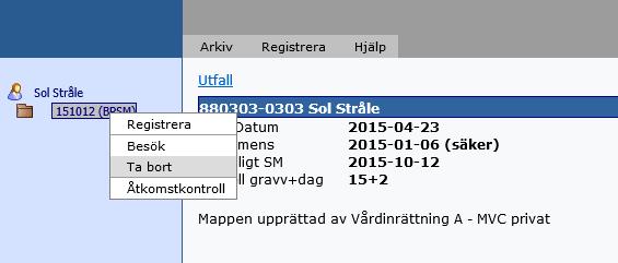 3 Ta bort en tom Ul-mapp Det är möjligt att ta bort en tom ul-mapp från navet i UL-modulen. För att man skall kunna ta bort mappen bör den vara tom dvs.