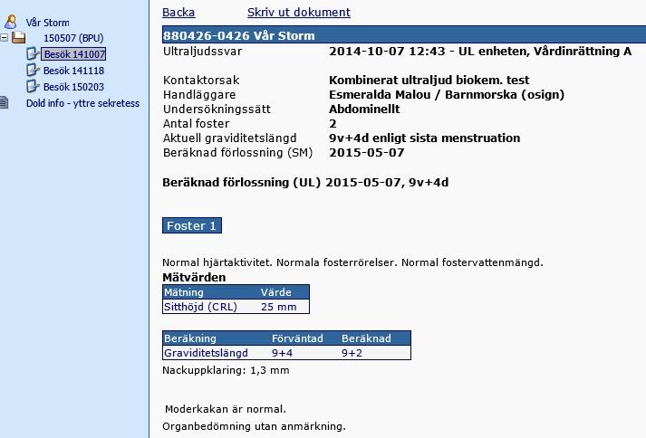 en enklare form och med förkortningarna utskrivna på