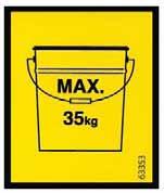 Säkerhet SK550 1.1 V. 1.0 2.5 Säkerhetssymboler på maskinen /i OBS! Koppla ifrån strömförsörjningen innan service Läs handboken XX Maximal lastvikt. Se 6.1 Central jordningspunkt 2.