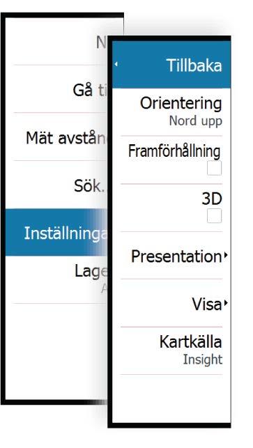 Högupplöst batymetri Aktiverar och inaktiverar högre koncentration av konturlinjer.