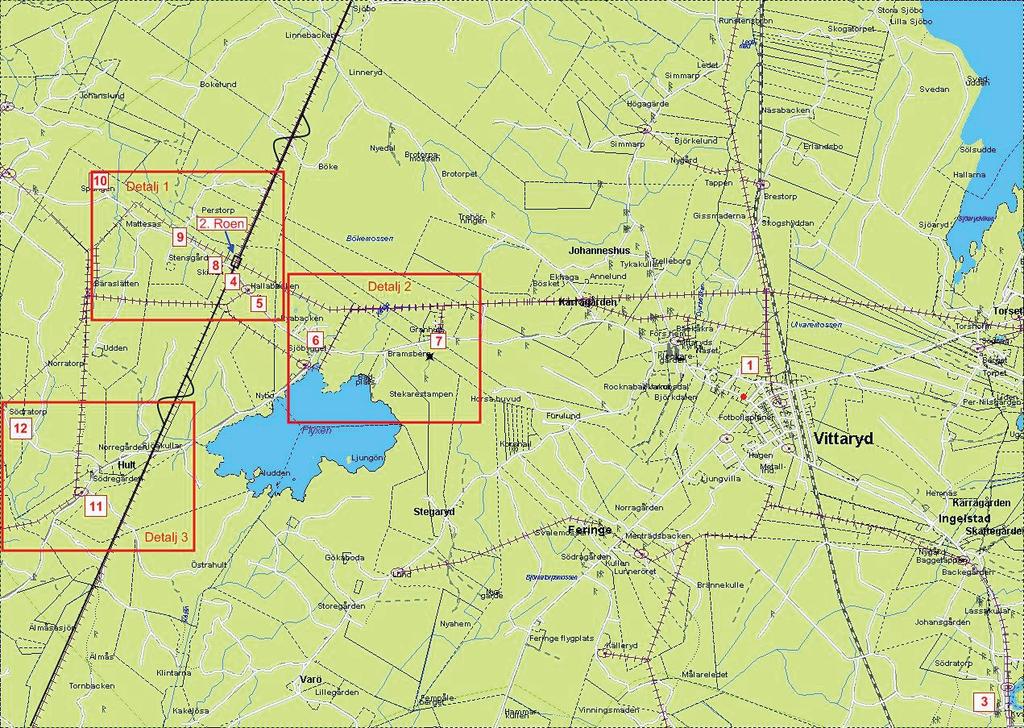 Mätning av markpotentialer Mätpunkter, översiktskarta Tumregler Mätpunkt 1: Telestation Mätpunkt 2: Ställverket Mätpunkt 3: