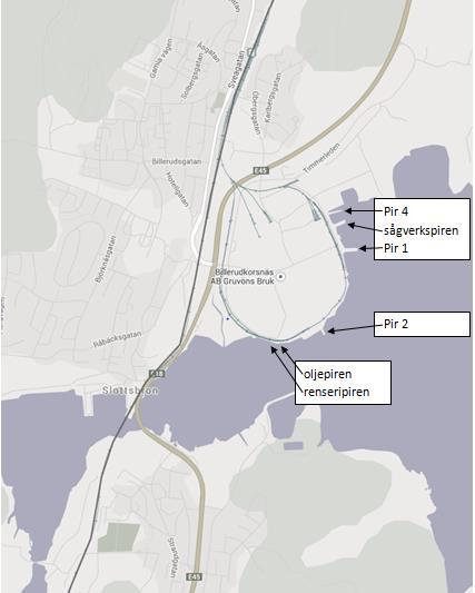6 Transporter/hamnverksamhet Transporter till och från Gruvöns Bruk sker via landsväg, järnväg och med fartyg. Gruvöns Bruk är beläget i direkt anslutning till huvudleden E18/E45 (Figur 8-1).