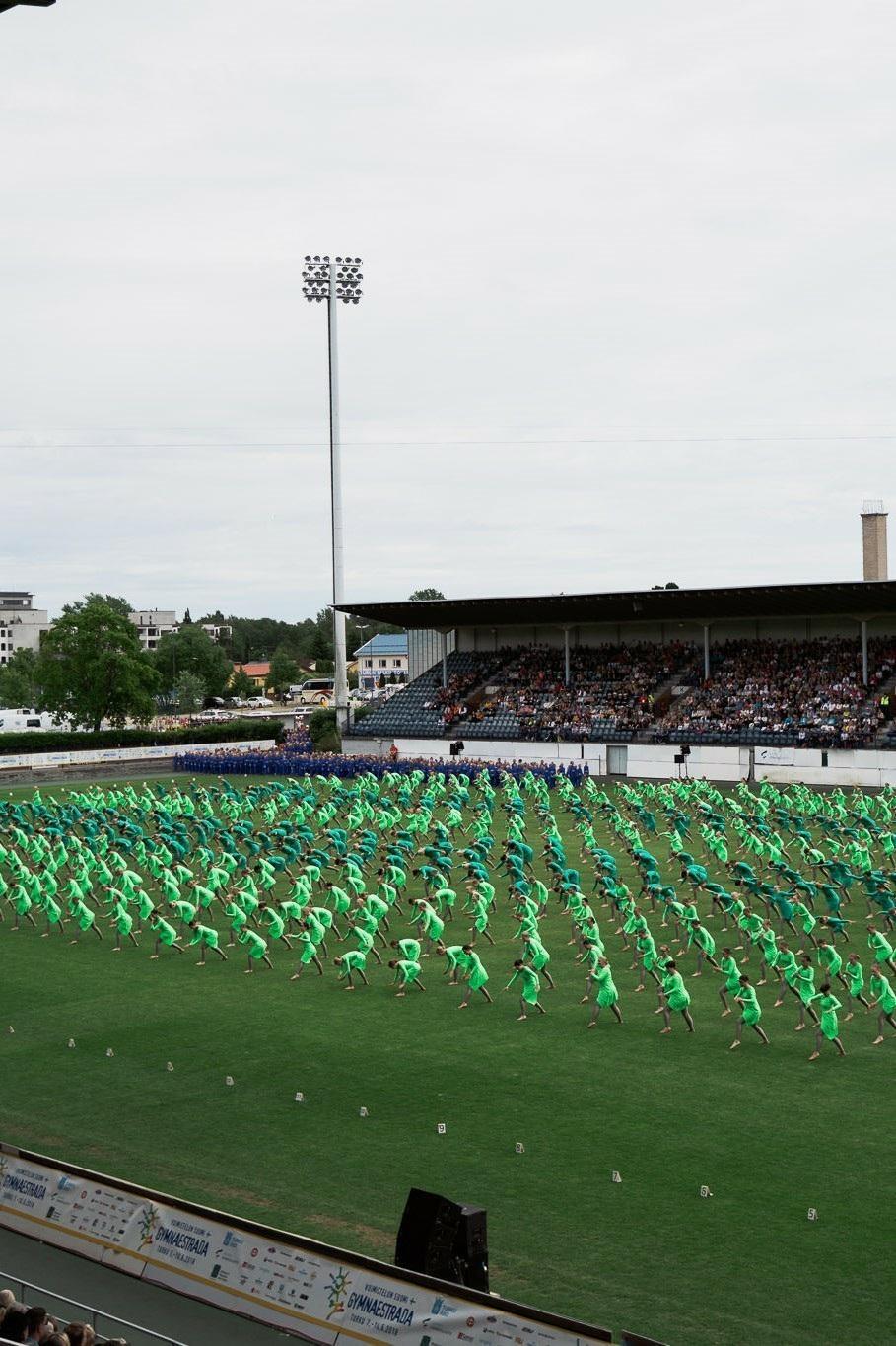 World Gymnaestrada ger deltagarna många möjligheter att uppträda. Förutom FIG Galan deltar finländarna i gemensamma program, bl.a. Dornbirn Special och Nordisk afton.