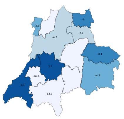 Gästnätter i Jönköpings län, jan-jun 2018 661 795 gästnätter (-3,6 %, -24 559 st) (Utveckling per marknad