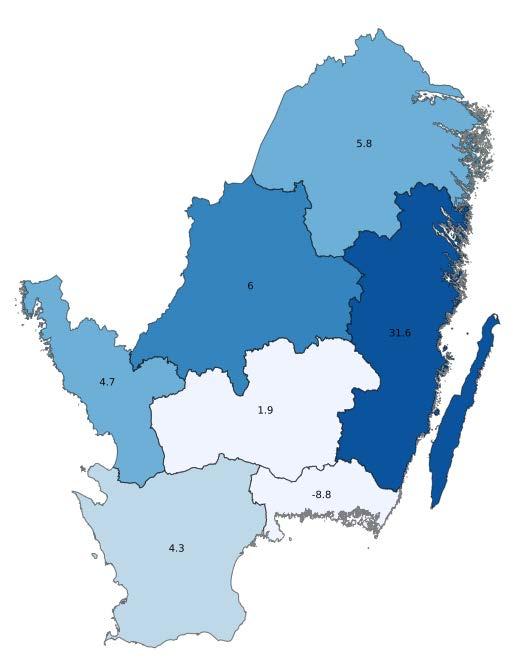 Gästnätter BI SYD, jan 2018 Förklaring av innehållet I detta hörn står vilket område och vilken period bilden gäller samt totalsiffror för perioden.