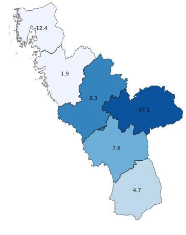 Gästnätter i Halland, jan 2018 64 711 gästnätter (+4,7%, +2 899 st) (Utveckling per marknad HSVC.