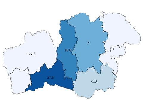 Gästnätter i Kronobergs län, jan 2018 40 024 gästnätter (+1,9%, +756 st) (Utveckling per marknad HSVC.