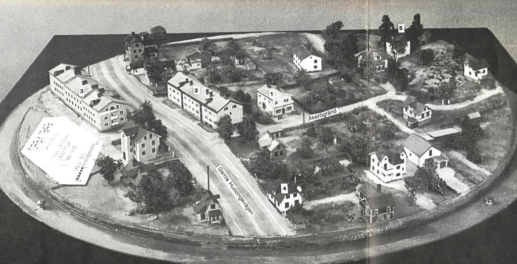 Modell av kvarteren vid Åkerögränd som det såg ut 1949 1, Färghandeln.