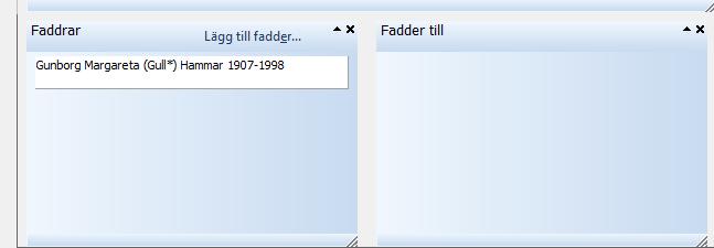 Lägg till faddrar Se till att panelen Faddrar är öppen.