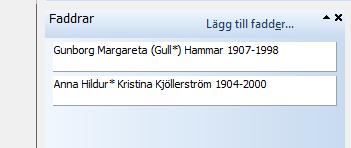 Lägg till faddrar - resultat Kom igång