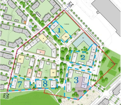 Stadens byggrätter som anvisas Staden har preliminärt följande byggrätter att anvisa inom etapp 4, detaljplan 1842: 1. Kv.