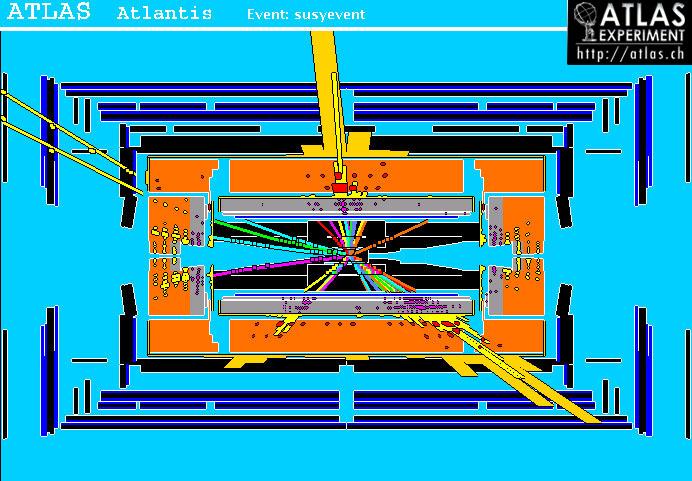 ATLAS signal för en supersymmetrisk partikel CERN LHC tunneln LHC magneter LHC experimenten