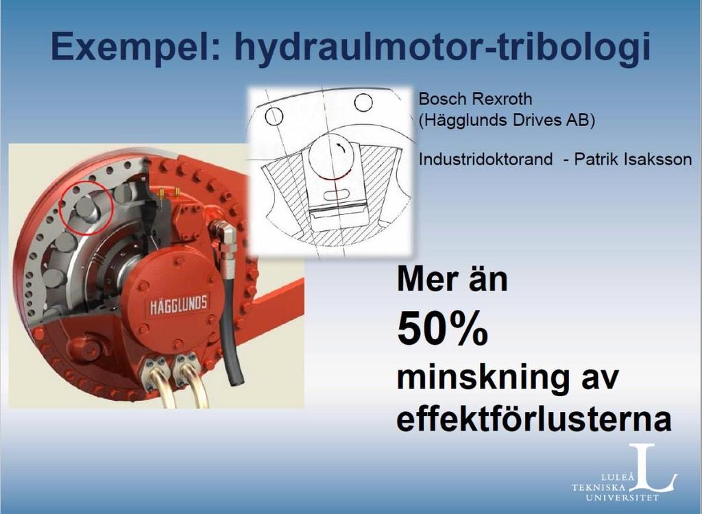 Figur 20 - Bild från Jens Hardells föreläsning Tidigare projekt tillsammans med Bosch Rexroth där industridoktorand Patrik Isaksson