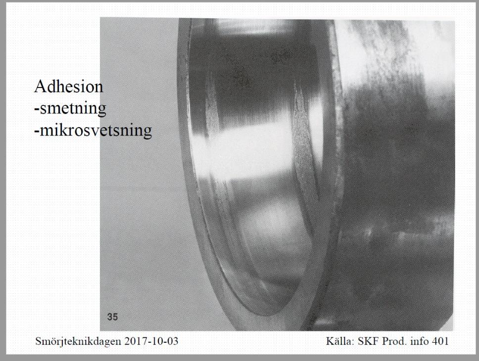 Figur 9- Bild från Nils Myers föreläsning Här förklarade Nils hur viktig smörjfilmsfaktorn är med sin tjocklek i förhållande till lagerytornas ytfinhet.