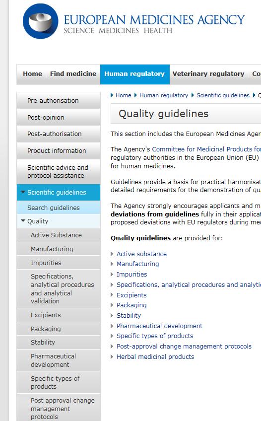 Vilka riktlinjer finns idag? För kvalitet Ph.Eur.