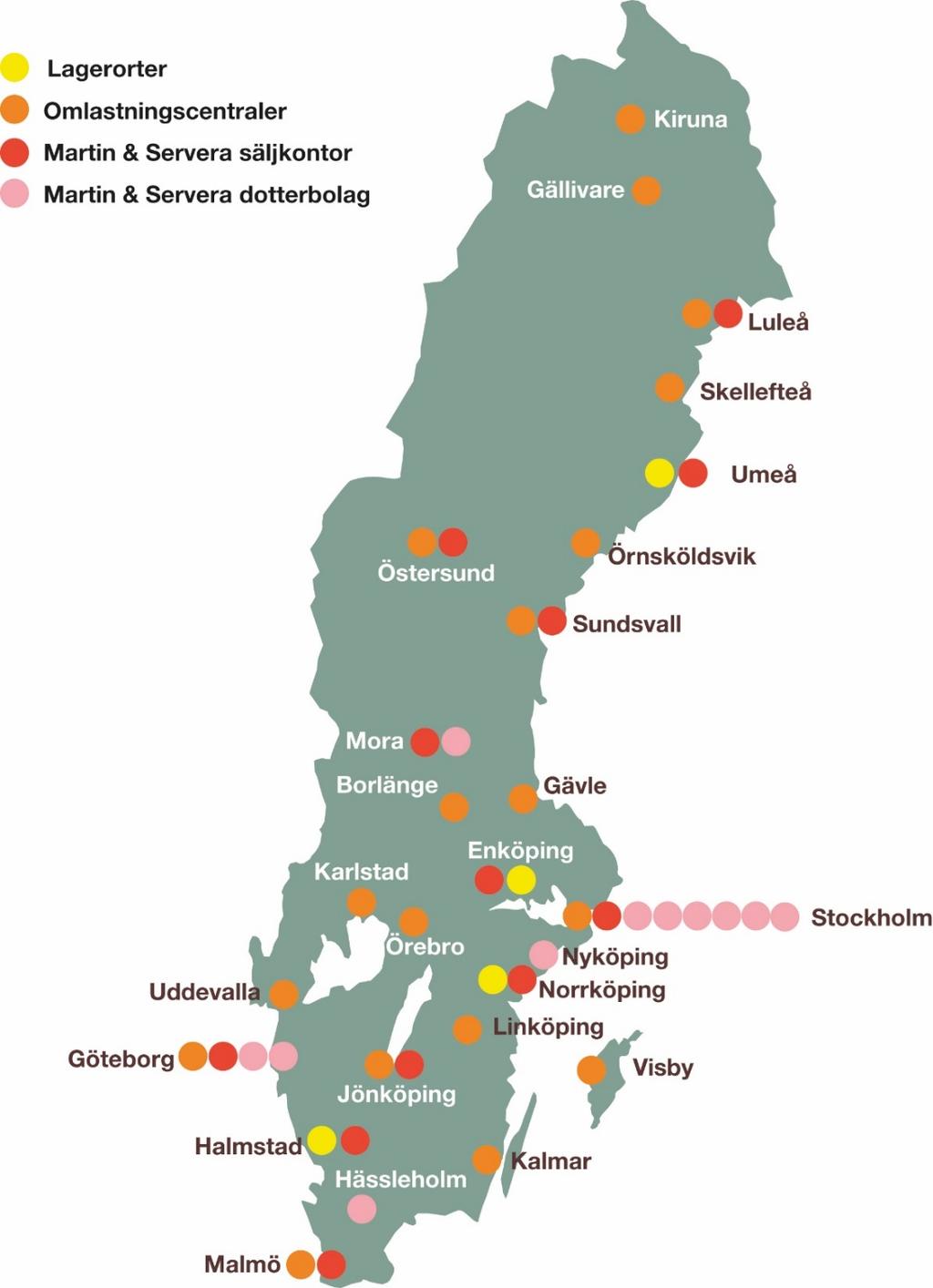Effektiv logistik över hela Sverige Martin & Servera Restaurangdistribution: lager i Umeå,