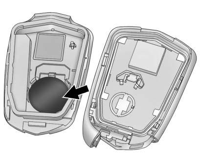 NYCKLAR, DÖRRAR OCH FÖNSTER 31 2. Separera sändarens två halvor genom att föra in ett platt verktyg i mitten av nederdelen. Använd inte nyckelhålet. 3. Tag ur det gamla batteriet.