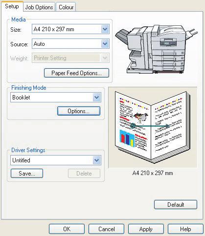 WINDOWS PCL 1. Återställ alla skrivarinställningar som du har sparat och vill använda på fliken [Inställningar] i drivrutinen. 2.