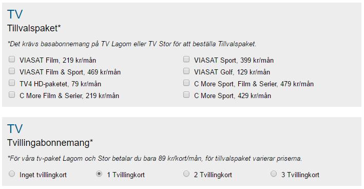 Vill du ha fler programkort till fler tv-apparater beställer du tvillingabonnemang/tvillingkort (en tvapparat/programkort