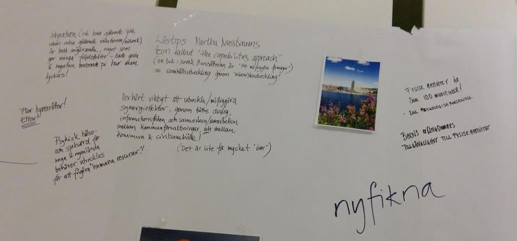 Under Framtidsforum fanns en öppen idévägg där alla som ville