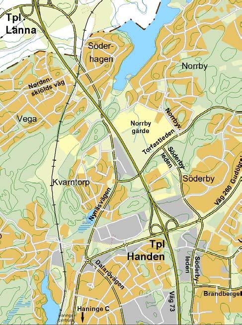 Bef. förhållanden och analys av transportsystemet SÖDERBYLEDEN Söderbyleden är en tvåfältig väg med hastighetsbegräsning 50 km/timmen.