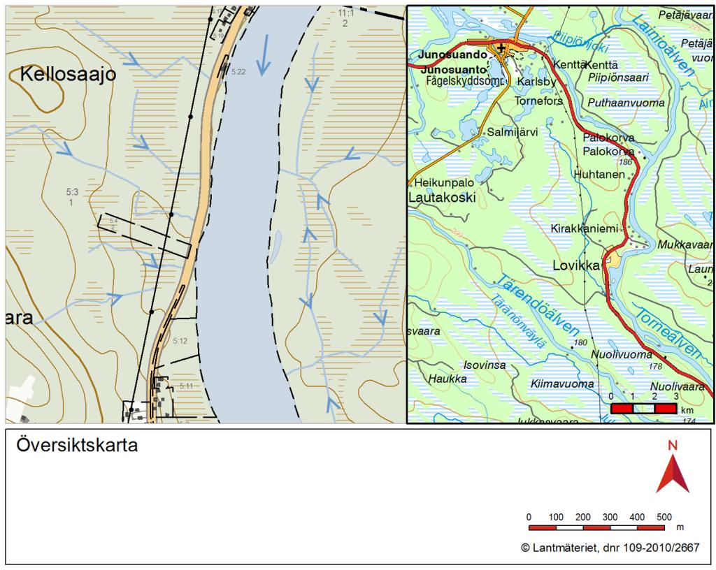 Inledning Väg 395 går intill Torneälven norr om Lovikka. Älvens pågående erosion kan komma att skada vägen.