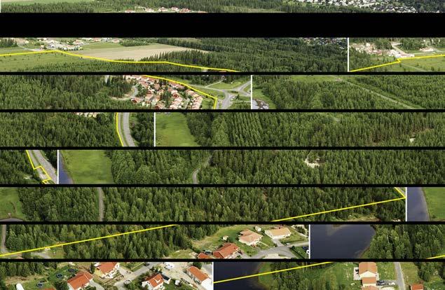 Snedbild över aktuellt planområde, planområdet markerat med gult.