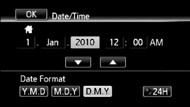 Inställningar när du startar kameran första gången Ställa in datum och klockslag Innan du börjar använda kameran måste du ställa in kamerans datum och klocka.