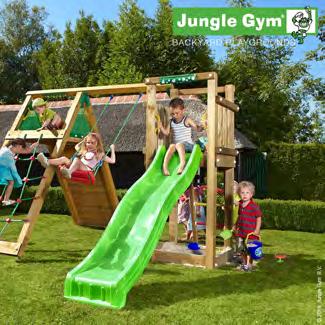 Jungle Gym Tower lektorn med klättermodul och 1 gunga Jungle Gym Tower har fått sitt namn eftersom det är en fantastisk klätterställning.