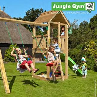 Jungle Gym Club lektorn med gungmodul och 2 gungor Här är lektornet med riktigt trätak och gungmodul inklusive två gungor, som kan ge sus i magen hos många barn.