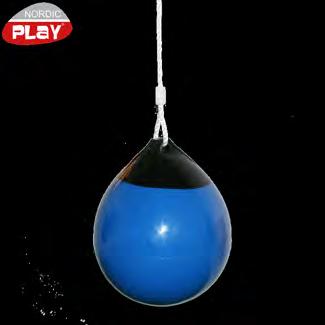 Tillverkad av mjuk plast och med justerbart rep. Blåses upp med vanlig bollpump (medföljer ej). Används som vanlig gungboll eller boxningsboll efter egen fri fantasi.
