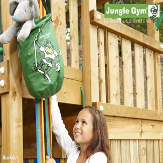 Jungle Gym "Bucket Module" Denna praktiska transportbehållare kommer i Jungle Gyms färger i ett komplett set med ett smart