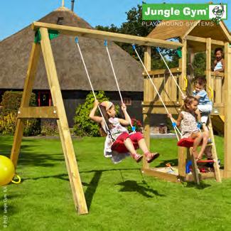 GUNGSTATIV Jungle Gym "Swing Module Xtra" - FSC certifierat En säker favorit till utomhuslek är gungmodulen Jungle Gym Swing Modul X'tra, och som har plats för två unga upptäcktsresande.