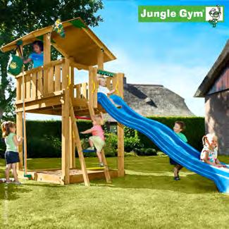 Jungle Gym "Chalet" Jungle Gym Chalet påminner lite om farliga äventyr i de schweiziska alperna. Tornet har en spännande uppbyggnad med många stimulerande möjligheter.