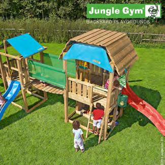 Jungle Gym Lekplatsuniversum 1 Spännande och utmanande lekplats för upp till 30 barn Om du har plats i trädgården har du här möjlighet för att bygga den ultimata lekplatsen till dina barn och alla