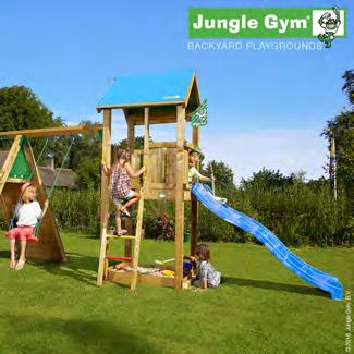 Jungle Gym Castle lektorn med klättermodul 1 gunga Lektorn med historiska inslag Jungle Gym Castle är perfekt för fantasilekar och umgänge med vänner, där sandlådan är en bra grund för lekar som