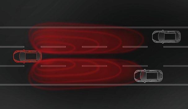 Mazda Radar Cruise Control (MRCC) använder en radarsensor med millimetervågor för att bedöma den relativa hastigheten och avståndet till bilen framför dig och kontrollerar sedan bilens hastighet