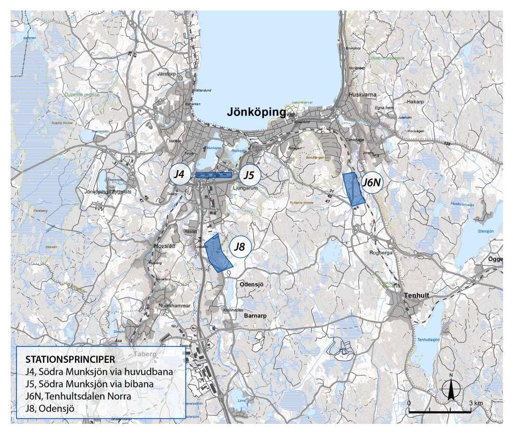 7.5 Stationslägesövergripande jämförelser De olika stationsprinciperna har studerats ur ett flertal olika perspektiv.