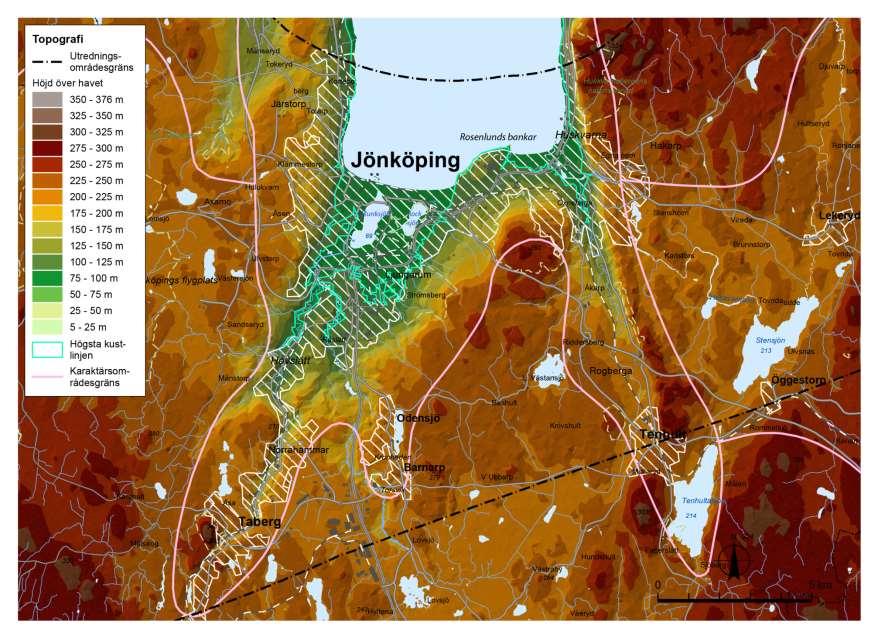 4.1.5 Geomorfologi Vätternsänkan är en mäktig sprickdal som kan liknas vid en fjord belägen i Sveriges inland. Den ger landskapet i Jönköping en dramatisk dimension.