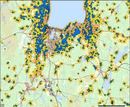 4.1.9 Ekologiska spridningssamband Det finns gott om värdefulla naturområden av olika slag i och kring Jönköping. Detta gör att det finns en stor mångfald av arter som kan fortleva i detta landskap.