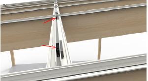 Manual Glastak - Montering 5. Vid takvinklar över 20 Vid takvinklar över 20 ska 2st glastakstopp monteras framför tvärprofilerna. Glastakstoppens ben ska vändas neråt.