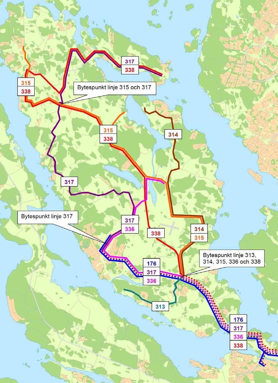 16 Trafikförändringar 2012-2013 Ekerö Kungsberga Jäsängen Björkvik Norrudden Trafiköversyn Ekerö Trafiken till Färingsö präglas av långa körtider och ibland större turtäthetsluckor samtidigt som det