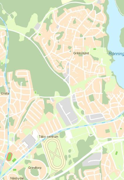 22(24) Platser i centrala Täby I centrala Täby finns idag kommunens enda hundlekplats.